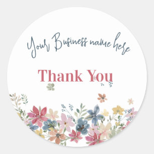 Thank You Business Product Label Field Flower ラウンドシール
