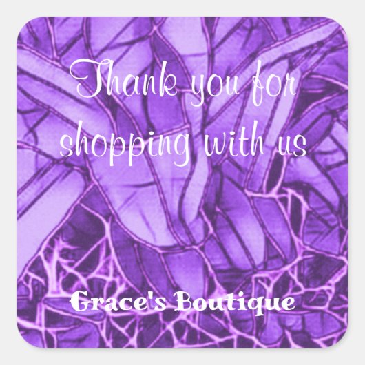 Thank You Business Squareステッカー スクエアシール (正面)