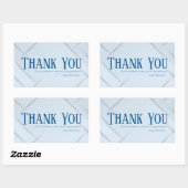 Thank You Business Sticker Baby Blue & Royal Blue 長方形シール (シート)