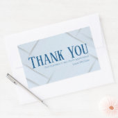 Thank You Business Sticker Baby Blue & Royal Blue 長方形シール (封筒)