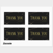 Thank You Business Sticker Black & Gold 長方形シール (シート)