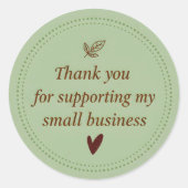 Thank You Business Sticker –Rustic Packaging Label ラウンドシール (正面)