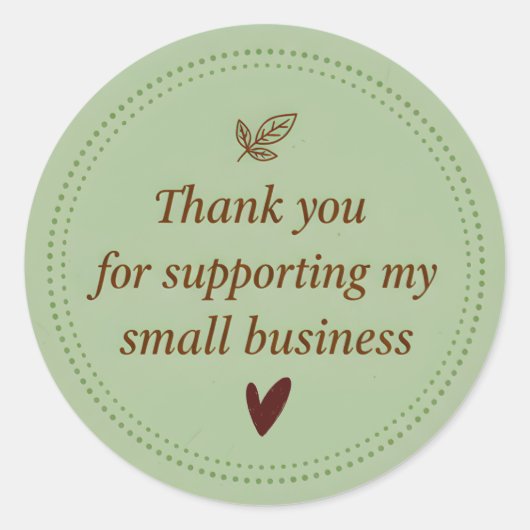 Thank You Business Sticker –Rustic Packaging Label ラウンドシール (正面)