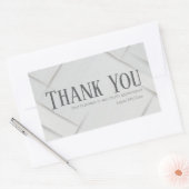 Thank You Business Sticker Silver Gray & Platinum 長方形シール (封筒)