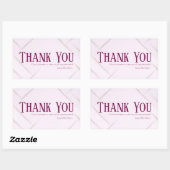 Thank You Business Sticker Soft Pink & Berry Red 長方形シール (シート)