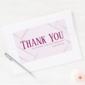 Thank You Business Sticker Soft Pink & Berry Red 長方形シール (封筒)