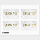Thank You Business Sticker White & Gold 長方形シール (シート)