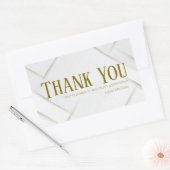 Thank You Business Sticker White & Gold 長方形シール (封筒)