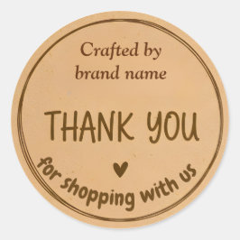 Thank You Business Sticker with brand name ラウンドシール