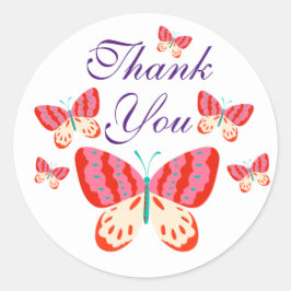 Thank You Butterfly Round Stickers ラウンドシール