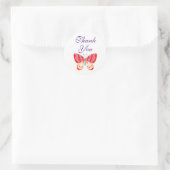Thank You Butterfly Round Stickers ラウンドシール (バッグ)