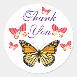 Thank You Butterfly Round Stickers ラウンドシール