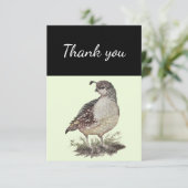 Thank You California Quail Bird自然アート サンキューカード (スタンド正面)
