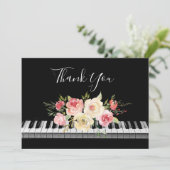thank you calligraphy piano pink yellow bouquet サンキューカード (スタンド正面)