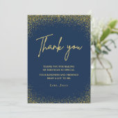 Thank you card 75th birthday Gold Navy Glam 招待状 (スタンド正面)