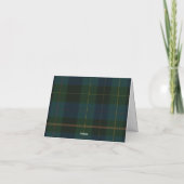 Thank You Card Classic Dark Green + Blue Plaid  サンキューカード (裏面)