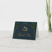 Thank You Card Classic Dark Green + Blue Plaid  サンキューカード (正面)