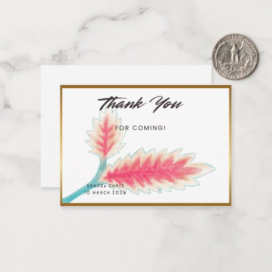 Thank you card Custom thank you card gold frame th ノートカード (正面/裏面インサイチュ)