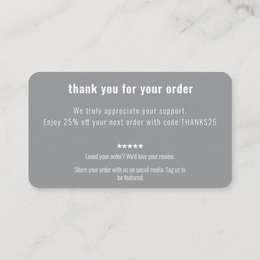 Thank You Card Discount Code Review Logo Business 名刺 (裏面)