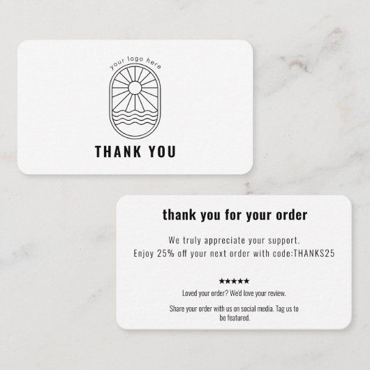 Thank You Card Discount Code Review Small Business 名刺 (正面/裏面)