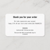 Thank You Card Discount Code Review Small Business 名刺 (裏面)