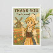 Thank You Card - Dutch Girl in Tulip Field サンキューカード (スタンド正面)