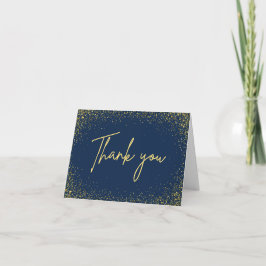Thank you card Elegant 75th Navy Gold  サンキューカード