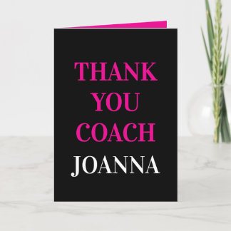 Thank You Card for Coach in Black, Pink and White 案内状