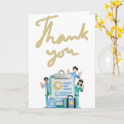 Thank you card for for Hospital Nurses. カード (黄色い花)