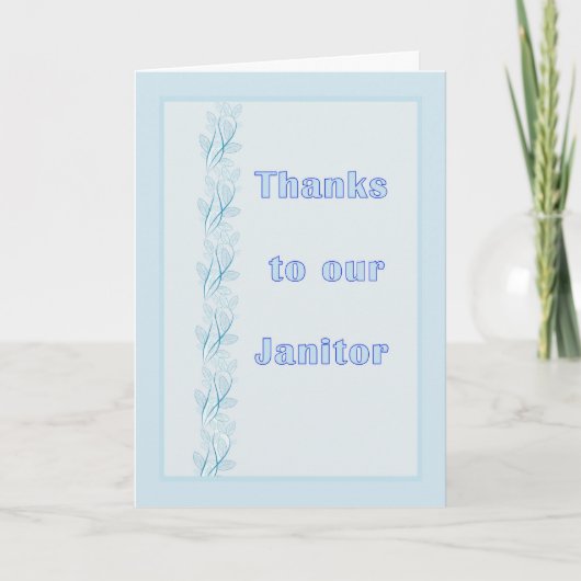 Thank You Card for Janitor in Lt. Blue サンキューカード (正面)