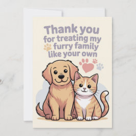 Thank You Card for Pet Sitter or Veterinarian サンキューカード
