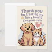 Thank You Card for Pet Sitter or Veterinarian サンキューカード (正面/裏面)