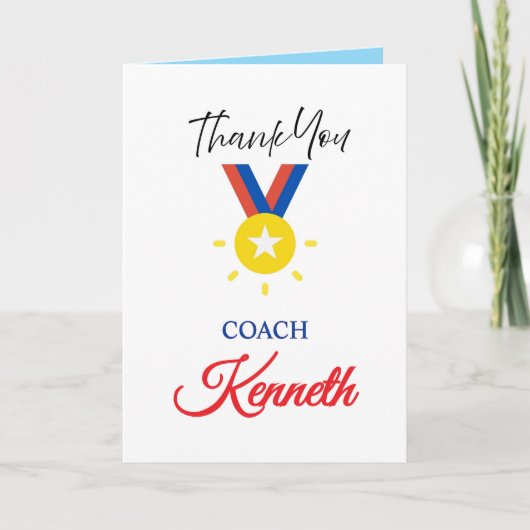 Thank You Card for Sports Coach, Appreciation Card 案内状 (正面)