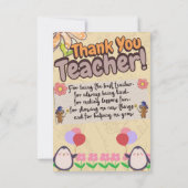 thank you card for teachers. サンキューカード (裏面)
