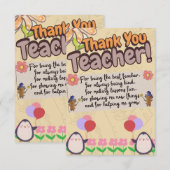 thank you card for teachers. サンキューカード (正面/裏面)