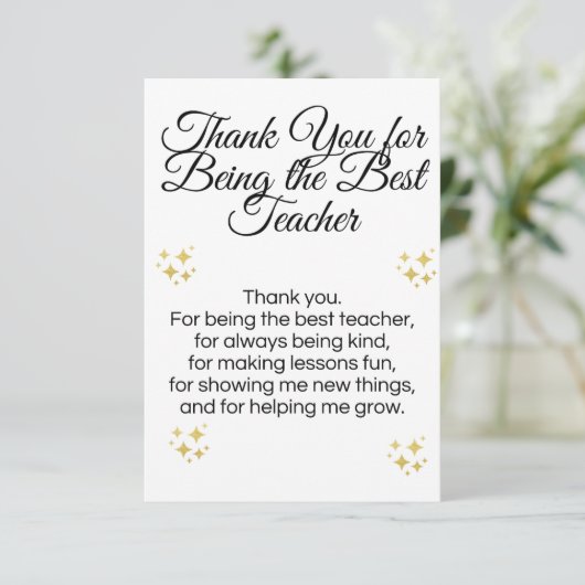 Thank you card for teachers サンキューカード (スタンド正面)