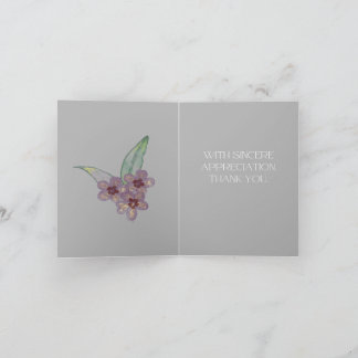 Thank You Card- Gray Flowers カード
