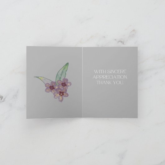 Thank You Card- Gray Flowers カード (内部)