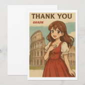 Thank You Card - Italian Anime Girl in Rome サンキューカード (正面/裏面)