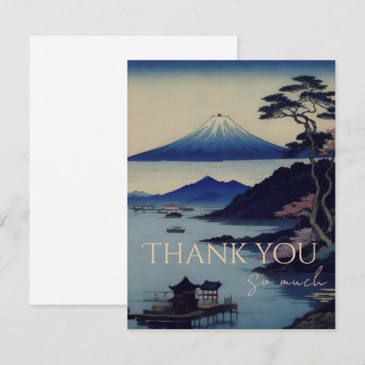 Thank you card Japanese Mount Fuji Landsca サンキューカード (正面/裏面)