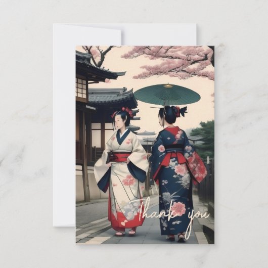 Thank You Card – Kyoto Kimono Spring Walk サンキューカード (正面)