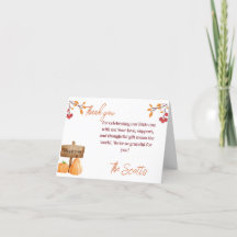 Thank you card little pumpkin