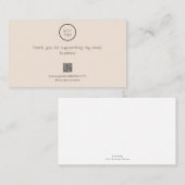 Thank You Card Logo QR Code Packaging Insert Blush 名刺 (正面/裏面)