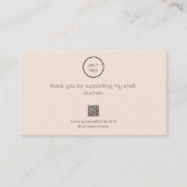 Thank You Card Logo QR Code Packaging Insert Blush 名刺 (正面)