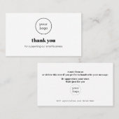 Thank You Card Logo Small Business Packaging Inser 名刺 (正面/裏面)