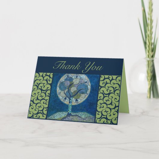 thank you card - moon in bloom painting サンキューカード (正面)