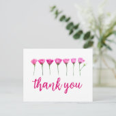 Thank You Card - Pink Floral for 55th Birthday ポストカード (スタンド正面)