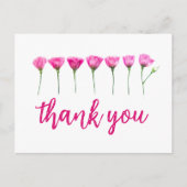 Thank You Card - Pink Floral for 55th Birthday ポストカード (正面)