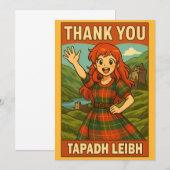 Thank You Card - Scottish Anime Girl in Highlands サンキューカード (正面/裏面)