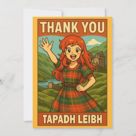 Thank You Card - Scottish Anime Girl in Highlands サンキューカード